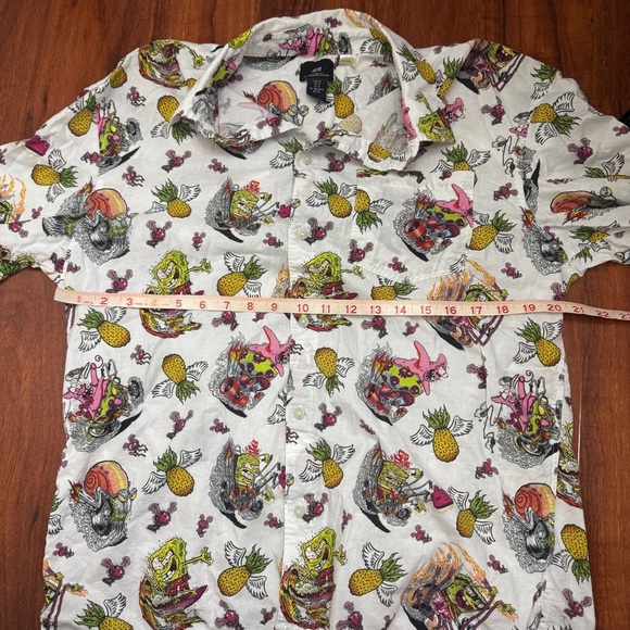 Hm Spongebob Relaxed Fit Button Up Vintage Shirt Size Medium - Picture 4 of 5